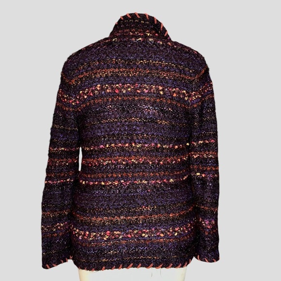 Coldwater Creek Wool Blend Multicolor Sweater-Blazer Size Medium - Picture 2 of 8